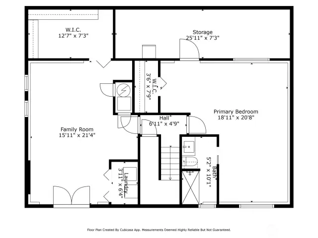 Lower level floor plan. What is labeled as a family room is actually the 3rd bedroom which houses the washer/dryer too. French doors from the driveway provide a separate entrance.