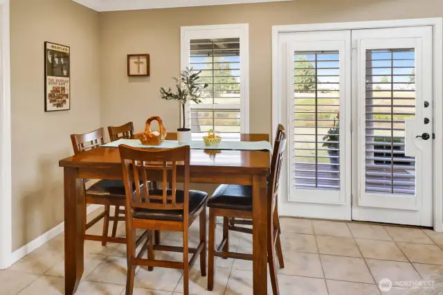 Breakfast room with easy access to the covered back porch.