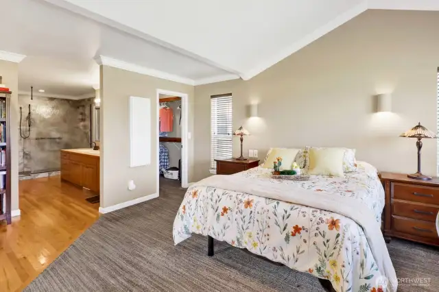 A walk in closet and elegant en suite!