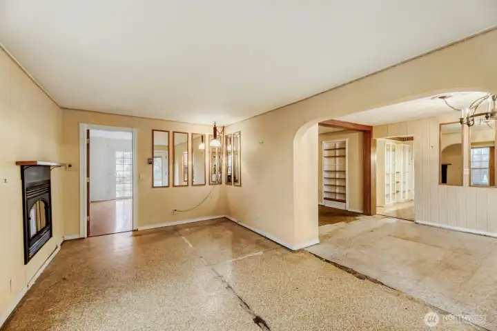 Living and dining room from front door