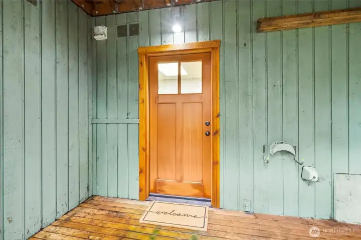 Rear door to finished basement.