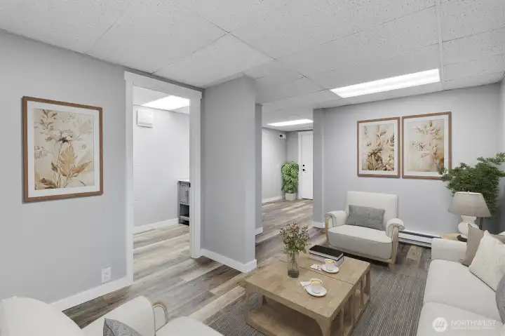 Virtually staged flex space.