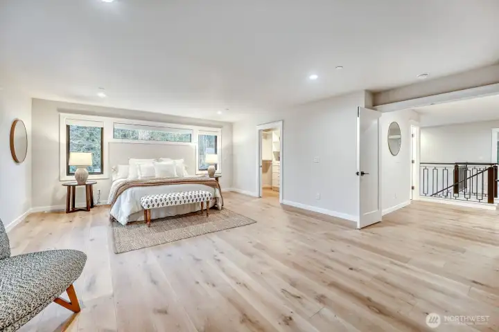 Primary bedroom with walk in closet