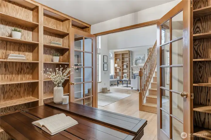 Imagine working from this office! French doors provide privacy and light.