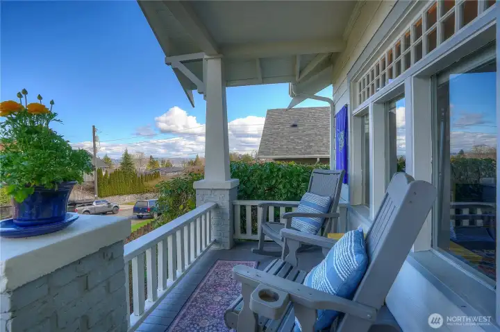 Generously sized front porch with Sound & territorial views.
