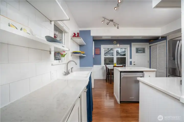 Clean lines in the kitchen with multiple prep areas