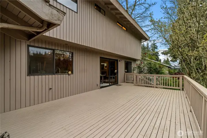 Expansive deck is absolutely divine for outdoor entertainment.