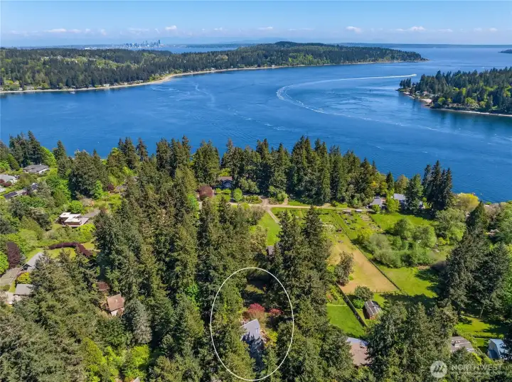 Aerial view looking east. (Property lines not depicted.)