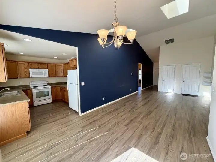 Living room and kitchen