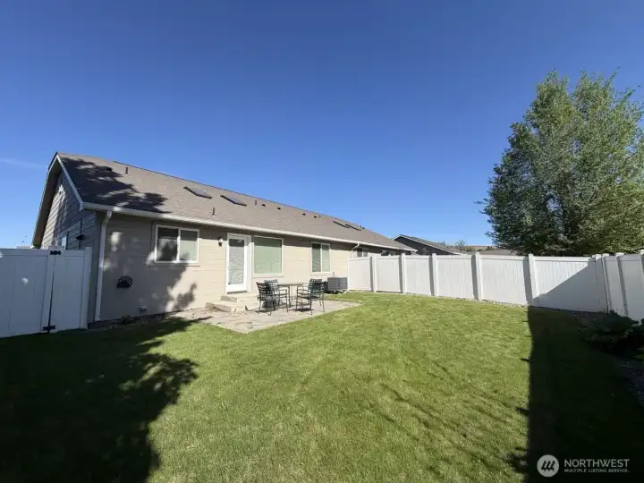 Fenced backyard