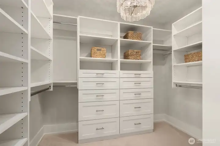 Primary walk-in closet.
