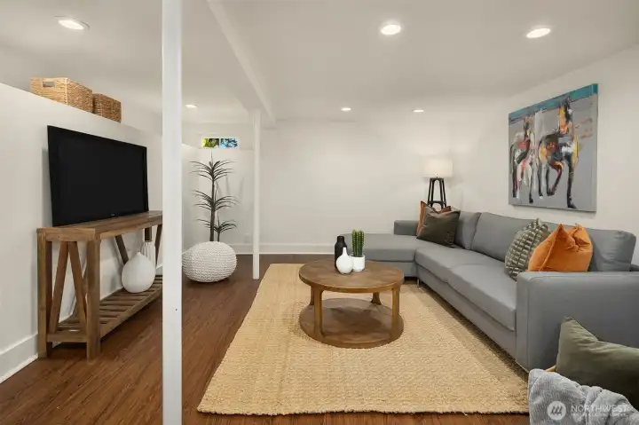 Lower level rec room.