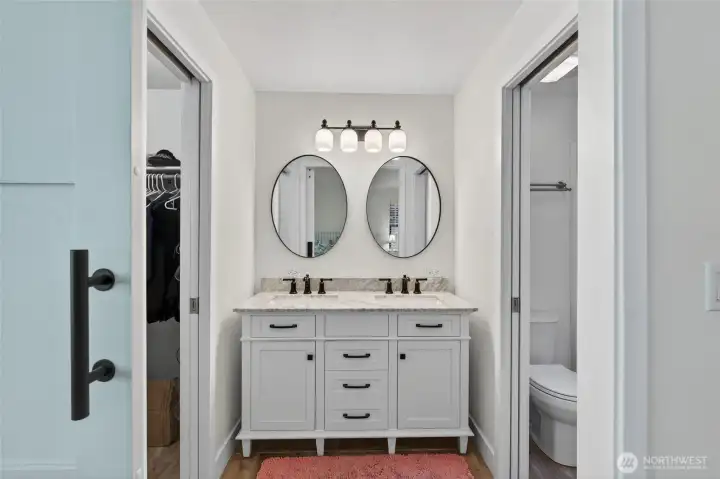 Refreshed primary bathroom.