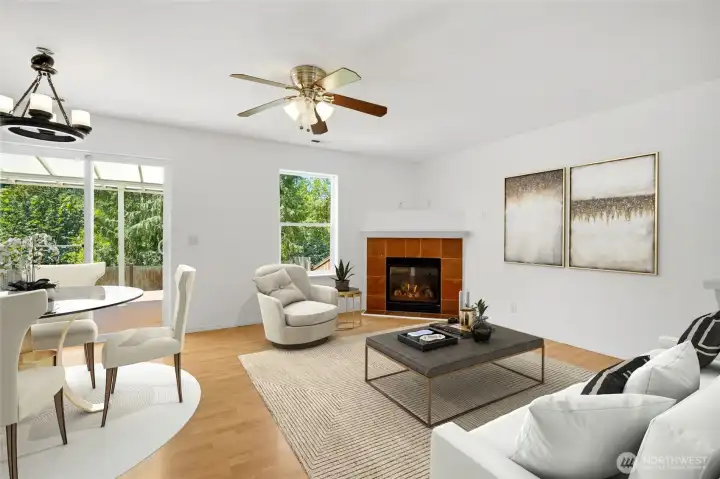 Multiple living areas provide the flexibility today's lifestyles demand. [Photo is virtually staged.]