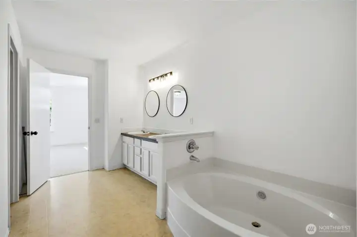 Separate bathing areas offer both comfort and flexibility.