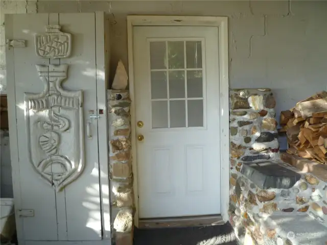 Back door and seating.