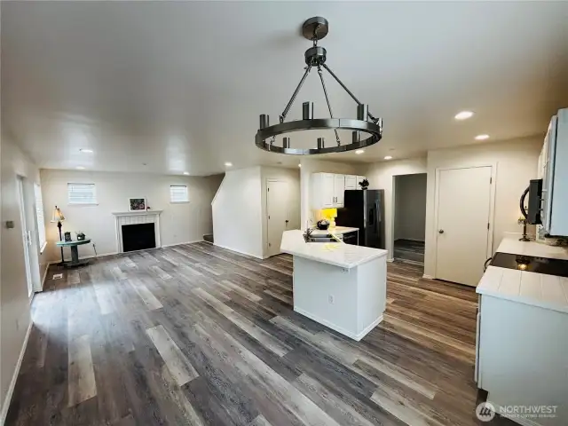 Great room, open kitchen and