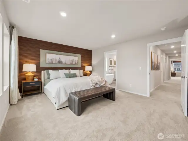 Sleep in peace in your beautiful primary bedroom. Pictures are for representational purposes only, colors and features may vary.
