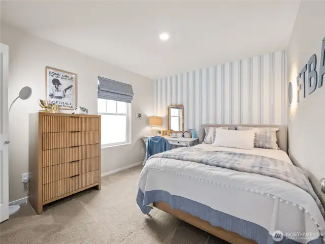 Bedroom one upstairs. Pictures are for representational purposes only, colors and features may vary.