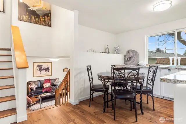 ~View of Dining Room & Lower Level Family Room~