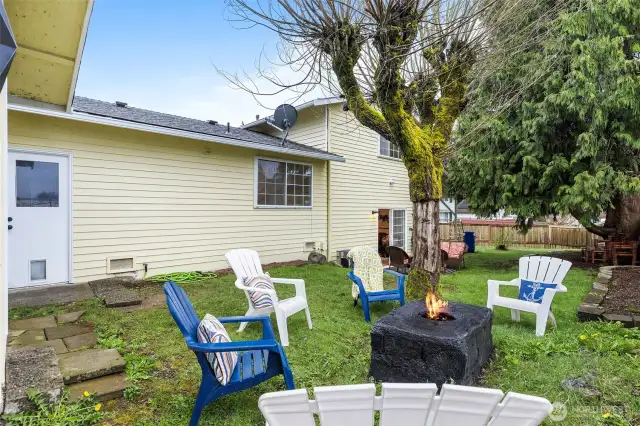 ~View from Firepit to spacious backyard~