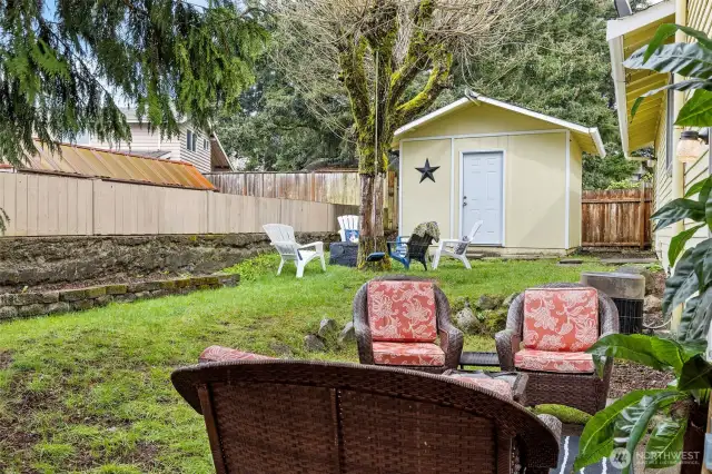 View of patio & shed w/ 2nd Kitchen~