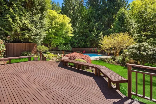 Wonderful entertainment size decking with built-ins