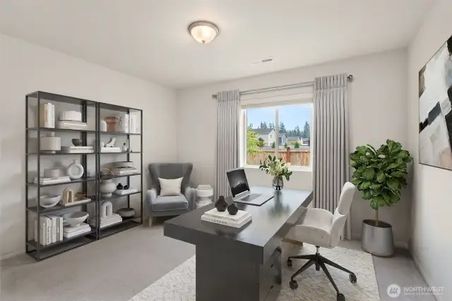 (virtually staged) main floor bedroom or office.