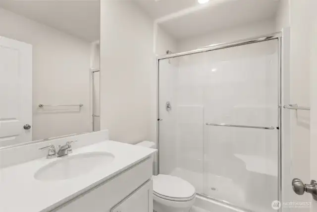 Main floor bathroom just off the bedroom.