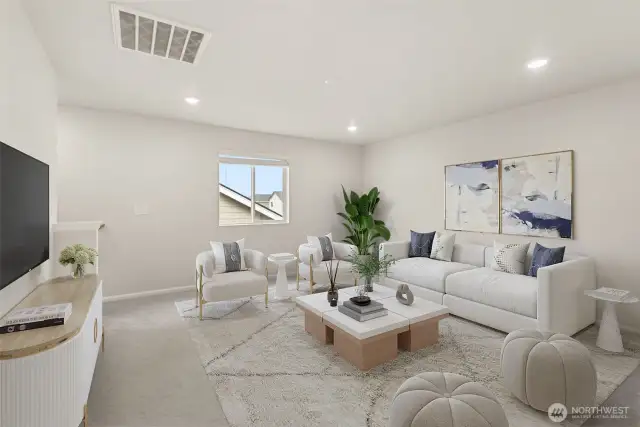 (virtually staged landing pad at top of stairs)
