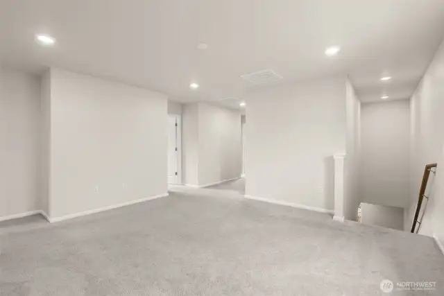 Landing pad at top of stairs.