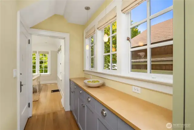 A sunny spot for storing treasures, prepping party trays, or sneaking a cookie before dinner.