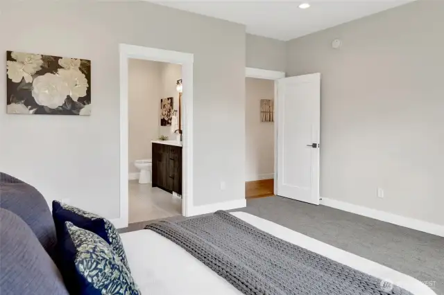 Enjoy the convenience of a main-floor primary bedroom, while the additional bedrooms are comfortably located upstairs for privacy and space.