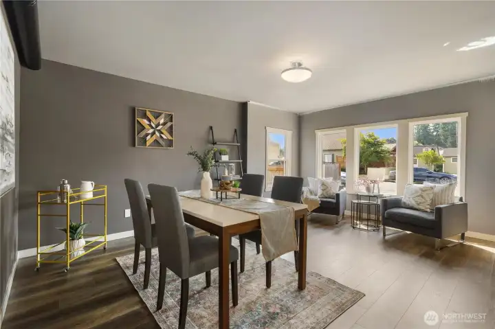 Dining room with seating area