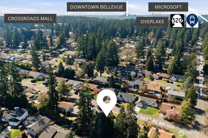 Easy access to Bellevue, Redmond & Kirkland.