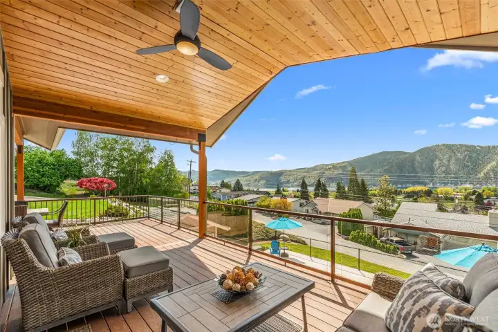 Covered outdoor deck with plenty of room for entertaining