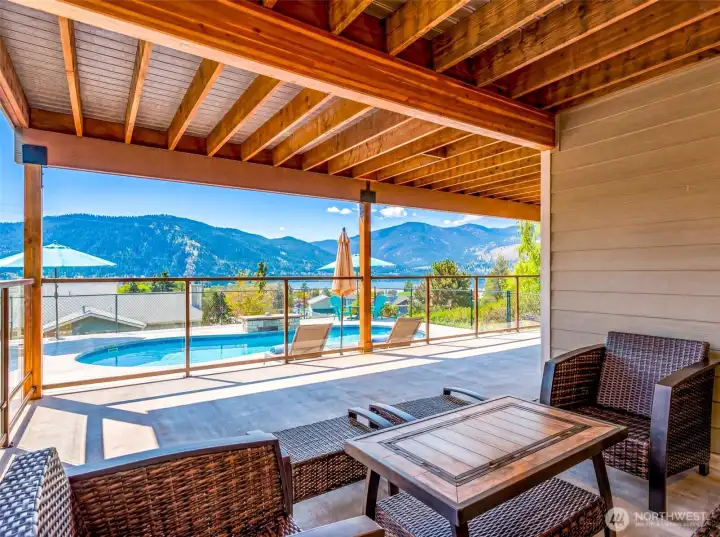 Lower covered seating area