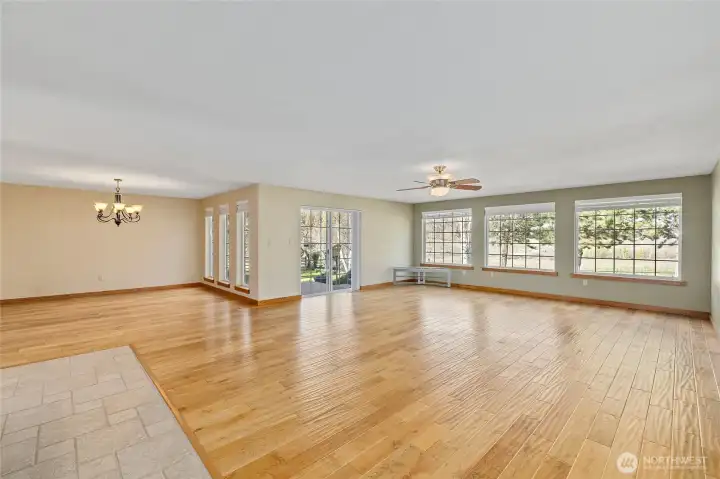 Open floorplan with wood floors and lots of natural light!