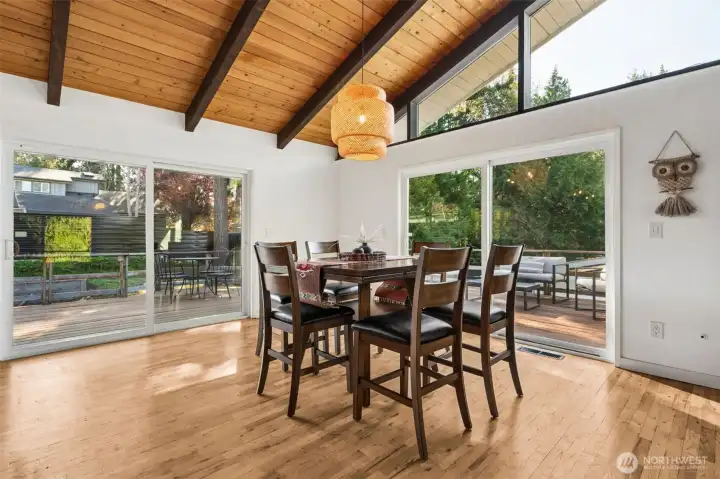 Huge sliders lead right outside for more dining spaces.