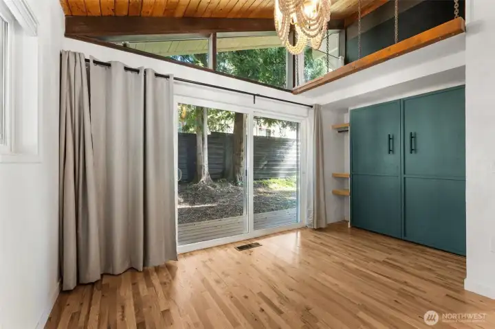 Lots of room when the murphy bed is folded up.