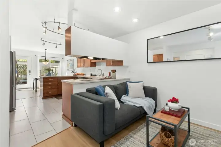 Off the entry, a secondary living room makes for multiple options.