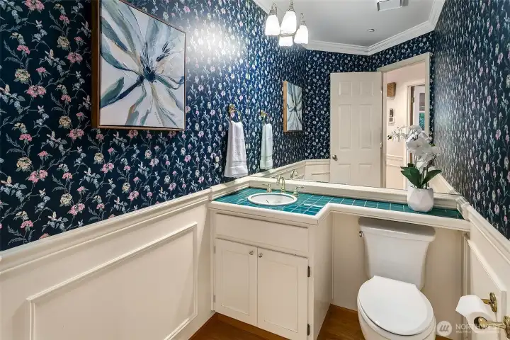 Spacious main level 1/2 bath.