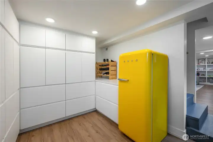 dedicated built-in storage and a 2nd fridge