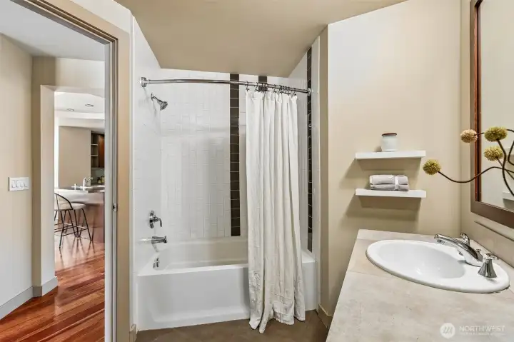 Bathroom Including Fullsize Bathtub and Shower Bathroom Including Fullsize Bathtub and Shower