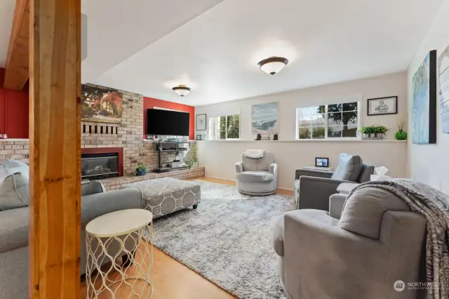 Lower Living with Gas Fireplace