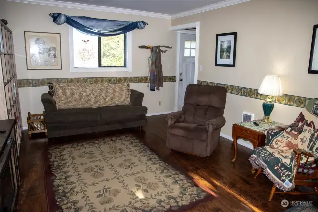Inside find a very comfortable living room and...