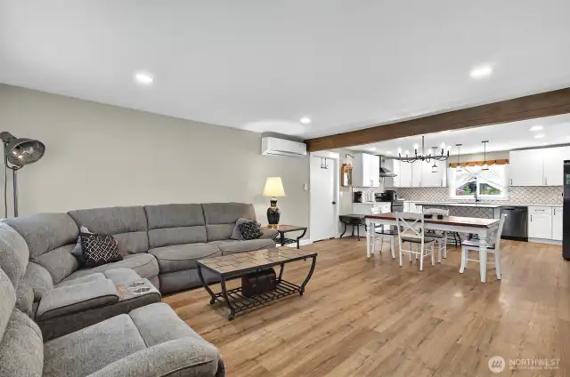 Large open space with Living, dining and kitchen.  Perfect for entertaining.