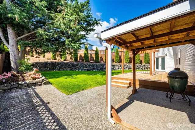 Covered BBQ are off of the massive deck with gazebo