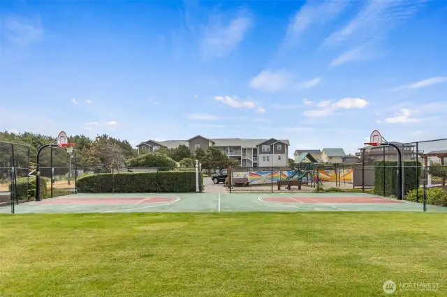 -- play some hoops or use the putting green.
