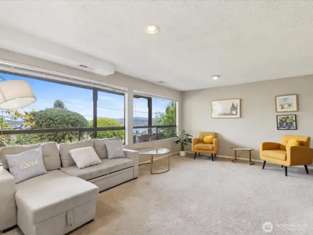 Downstairs living room has BIG VIEWS!